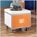 Powell Furniture Teen Trends Rolling Cube Bench with White PVC Cushions