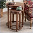 Powell Furniture Wilmington Cherry Burl 2 Piece Nested Round End Tables
