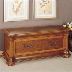 Powell Furniture Wilmington Burl Cedar Blanket Chest in Cherry Finish