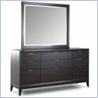Klaussner Furniture Nikka Triple Dresser and Mirror Set in Rich Cherry