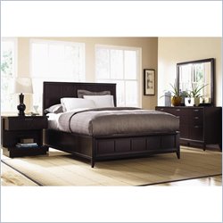 Klaussner Furniture Nikka Wood Platform Bed 3 Piece Bedroom Set in Rich Dark Cherry