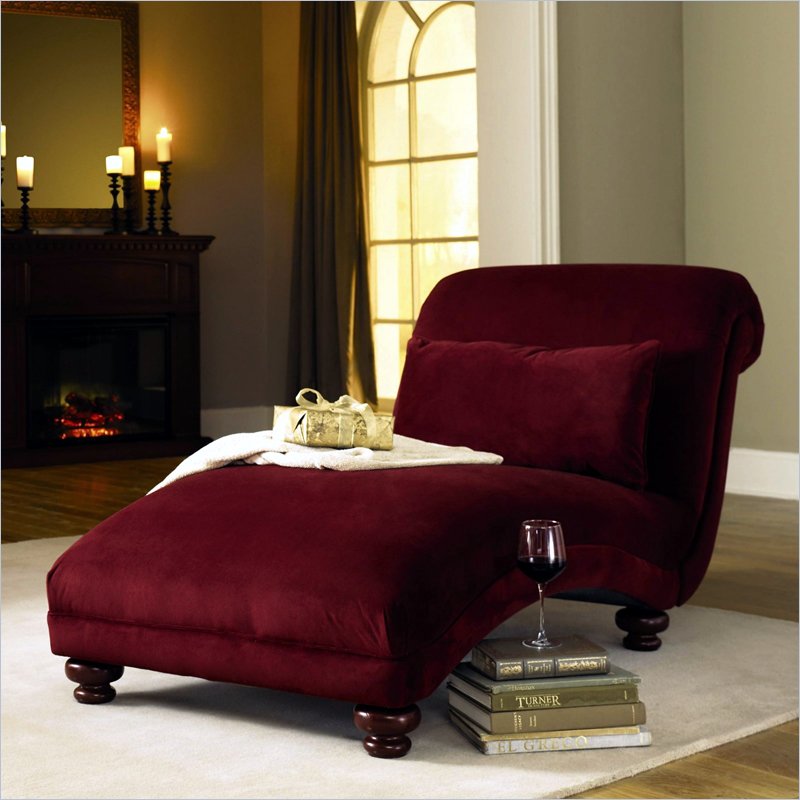 Klaussner Furniture Reststop Chaise Lounge in Red