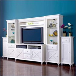 Klaussner Furniture Hampton Bay 6 piece white wood Entertainment Center