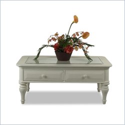 Klaussner Furniture Hampton Bay White Wood Cocktail Table