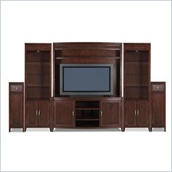 Klaussner Furniture Manhattan Towers 6 Piece Wood Entertainment Center Set
