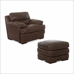 Klaussner Pierson Chair and Ottoman Furniture Living Room Club Chairs with Ottomans Klaussner Furniture 194753