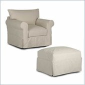 Klaussner Jenny Slipcover Chair and Ottoman