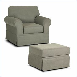 Klaussner Woodwin Chair and Ottoman