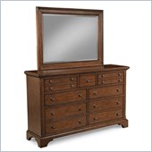 Klaussner Plymouth Dresser & Mirror in Brown Cherry