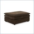 Klaussner Furniture Auburn Rectangular Pillow Top Ottoman in Tobacco Suede