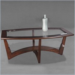 Klaussner Furniture Solaris Wood Coffee Table with Glass Top