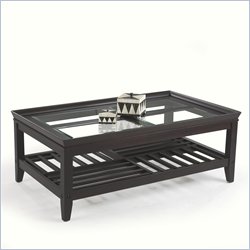 Klaussner Furniture Surrey Merlot Rectangular Glass Top Coffee Table