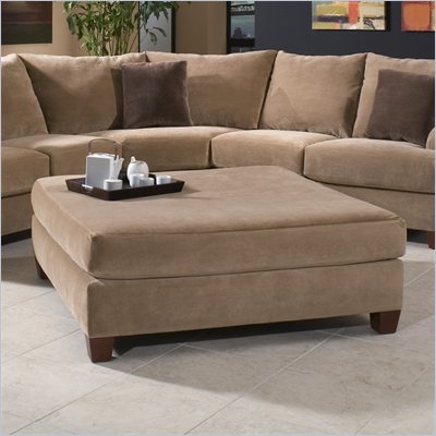 Klaussner Furniture Canyon Square Ottoman in Nuzzle Latte