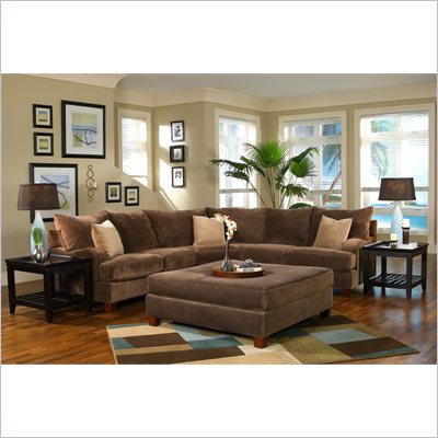 Klaussner Furniture Canyon Sectional in Nuzzle Brown