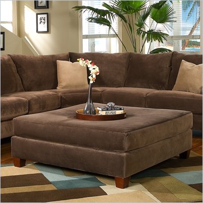 Klaussner Furniture Canyon Square Ottoman in Nuzzle Brown