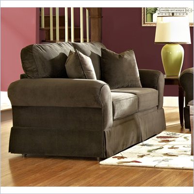 Klaussner Furniture Woodwin Loveseat in Chocolate