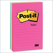 Post-it Lined Notes in Neon Colors