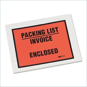 3M F1-1000 Packing List/Invoice Enclosed Envelope