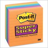 Post-it Super Sticky Lined Notes in Electric Glow Colors