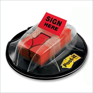 Post-it Desk Grip Dispenser with Sign Here Flags