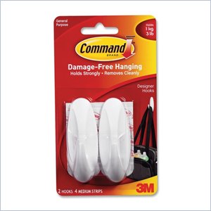 3M Command Strips and Designer Medium Hook
