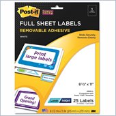 Post-it Super Sticky Full Sheet Label