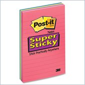 Post-it Super Sticky Lined Notes in Jewel Pop Colors