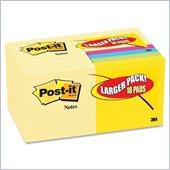 Post-it Notes Value Pack in Canary Yellow with 4 Free Pads in Bright Colors