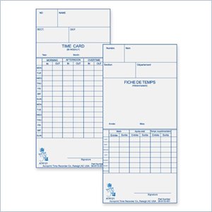 Acroprint Weekly/Bi-Weekly Time Card