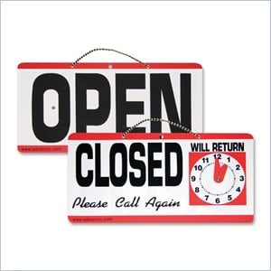 Advantus Open/Closed Sign With Clock