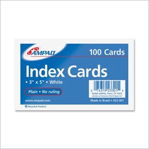 Ampad Plain Index Card