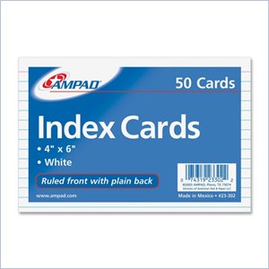 Ampad Front Ruled Index Card
