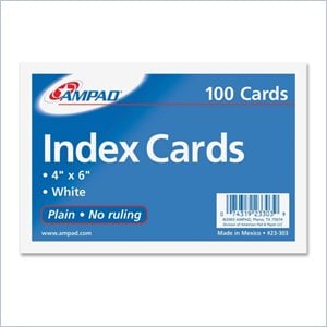 Ampad Plain Index Card