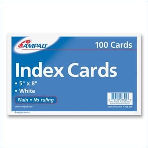 Ampad Plain Index Card