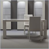 Rossetto Domino Rectangular Dining Table in Ivory with Extension