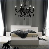 Rossetto Domino Platform Bed 3 Piece Bedroom Set in Ivory