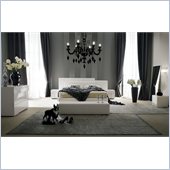Rossetto Domino Platform Bed 6 Piece Bedroom Set in Ivory