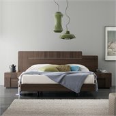 Rossetto Air Platform Bed 3 Piece Bedroom Set in Warm Oak
