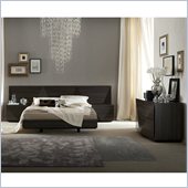 Rossetto Sapphire Platform Bed 4 Piece Bedroom Set in Dark Walnut