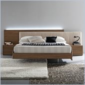 Rossetto Edge Platform Bed 3 Piece Bedroom Set in Walnut