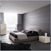 Rossetto Twist Platform Bed 5 Piece Bedroom Set in Soft Grey