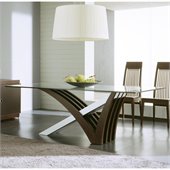 Rossetto Mirage Clear Glass Dining Table in Wenge