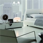 Rossetto Secret Large Night Stand With Glass in White
