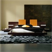 Rossetto Win Floating Platform Bed in Wenge with Lights