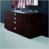 Rossetto Win 4 Drawer Dresser in Wenge with Metal Handles
