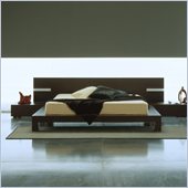 Rossetto Win Platform Bed in Wenge With Lights