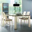ADD TO YOUR SET: Rossetto Diamond Rectangular Dining Table in Ivory with Glass Top