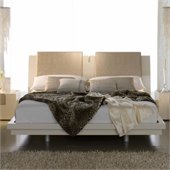 Rossetto Diamond Platform Bed in Ivory