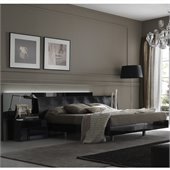 Rossetto Nightfly Platform Glossy Lacquered Bed in Black