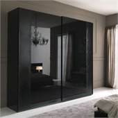 Rossetto Nightfly 2 Door Sliding Wardrobe in Black